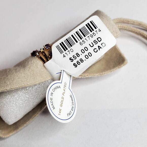 Anthropologie Stacked Birthstone Ring Set trio February Purple NWT Size 6 - Picture 10 of 11